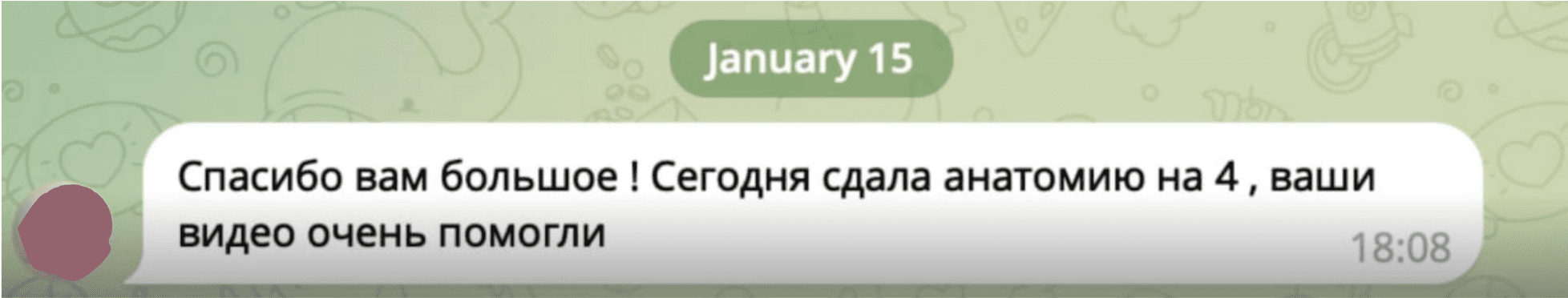 Отзыв ученика в Telegram — 25
